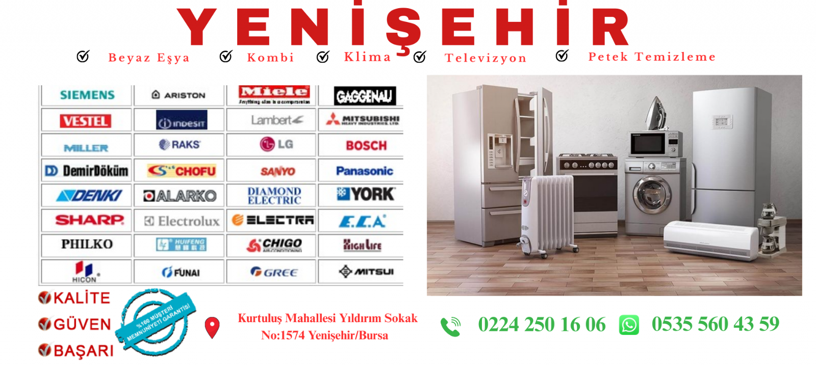 YENİŞEHİR Beyaz Eşya Servisi